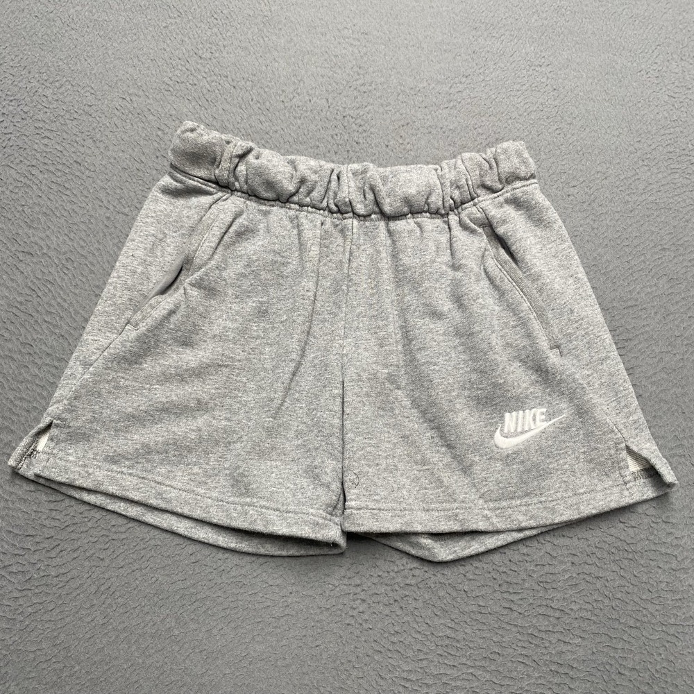 Nike Shorts Womens Large Gray Fleece Elastic Waist Pockets 3.5 In Athletic Gym